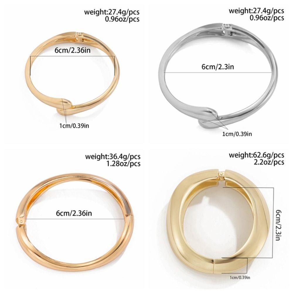 Vintage Punk Women Bracelet 3 Styles Geometric Spring Bangles Metal Cuff Bangles  Bracelet Charm