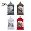 Exquisite Gift for Friends Vintage Christmas Lantern Night Light, Rectangular Glowing Tabletop Decor Warm Atmosphere Light Mantel Party, Flameless LED