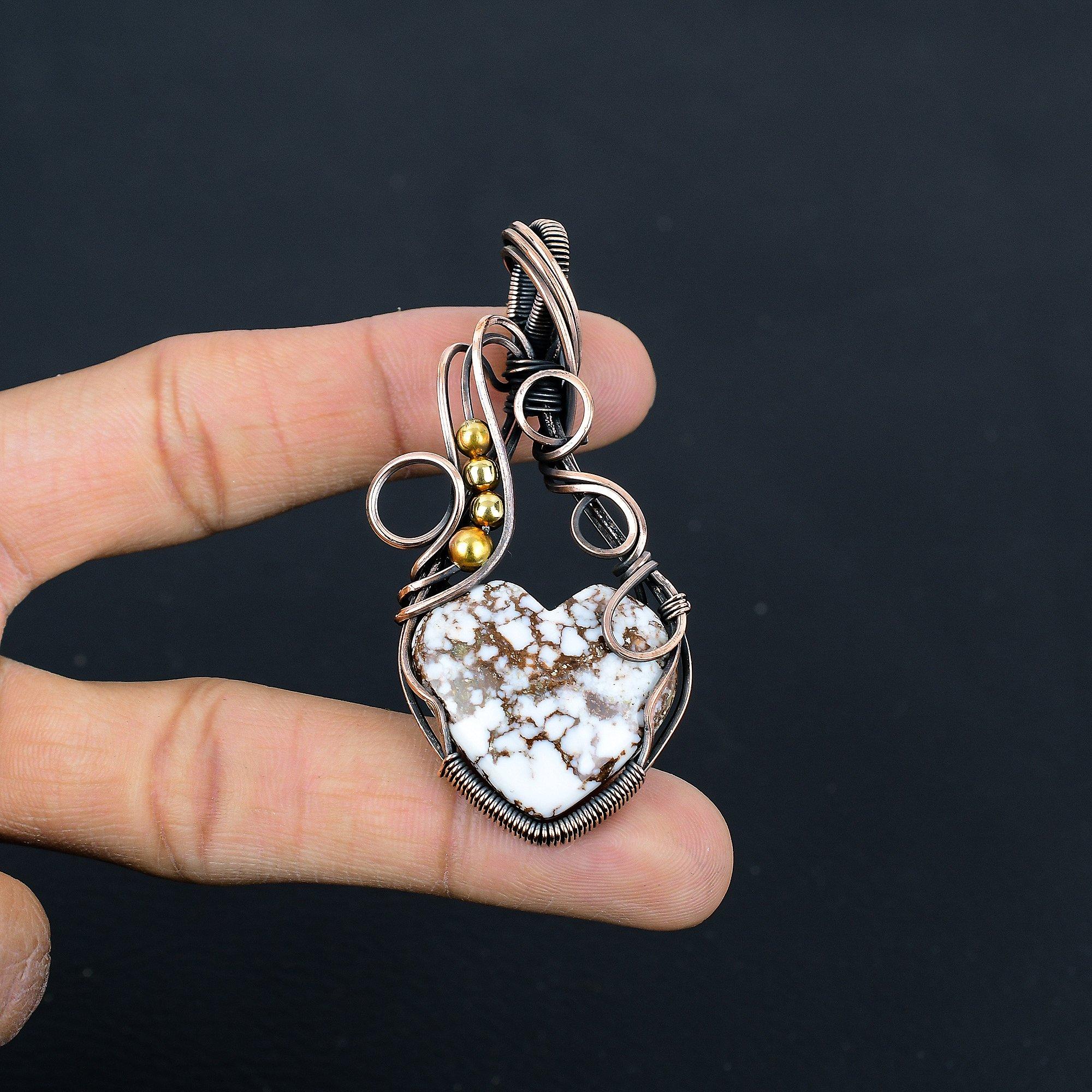 

Кулон Дикая Лошадь, Ювелирные изделия с драгоценными камнями, Кулон ручной работы, обернутый медной проволокой 999 пробы, Ювелирные изделия новейшего дизайна 2.55 Inches