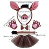 1/4/5/6 Pig Costume Set Pig Ears Headbands Pig Nose Tail Bows Animal Fancy Costume Kit Accessories Party Decors