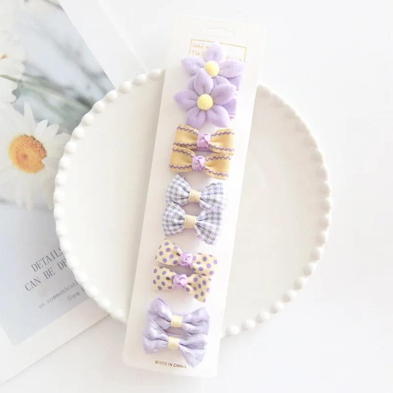 10Pcs/Set Baby Hair Clips Baby Headband Accessories Cross Kid Hair Clip Cotton Girl Hair Clip Baby Barrettes Hair Accessories