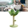 Cat Scratching Post 12.6in High 9.8in Base Hanging Balls Green Leaves Sisal Hemp Cat Scratcher for House Bedroom Indoor