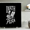 Spooky Pizza Horror Shower Curtain Gothic Creepy Food Art Bathroom Decor Halloween Gift Unique Design Home Textile