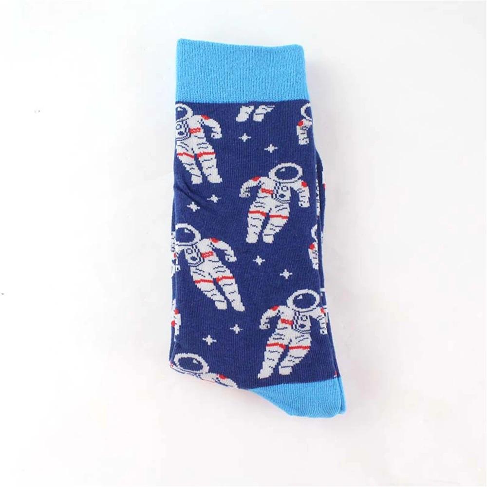 New Unisex Funny Dinosaur Shark Cat Dog Deer Skull Frog Fish Owl Cock Ocean Waves Pug Monkey Astronaut Men Women Socks Dropship