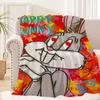 Cartoon B-Bunny Blanket Plush Nap Sofa Rug for Living B-Bugs-S Room Warm Office Bedroom Birthday Home Travel Kid Gifts
