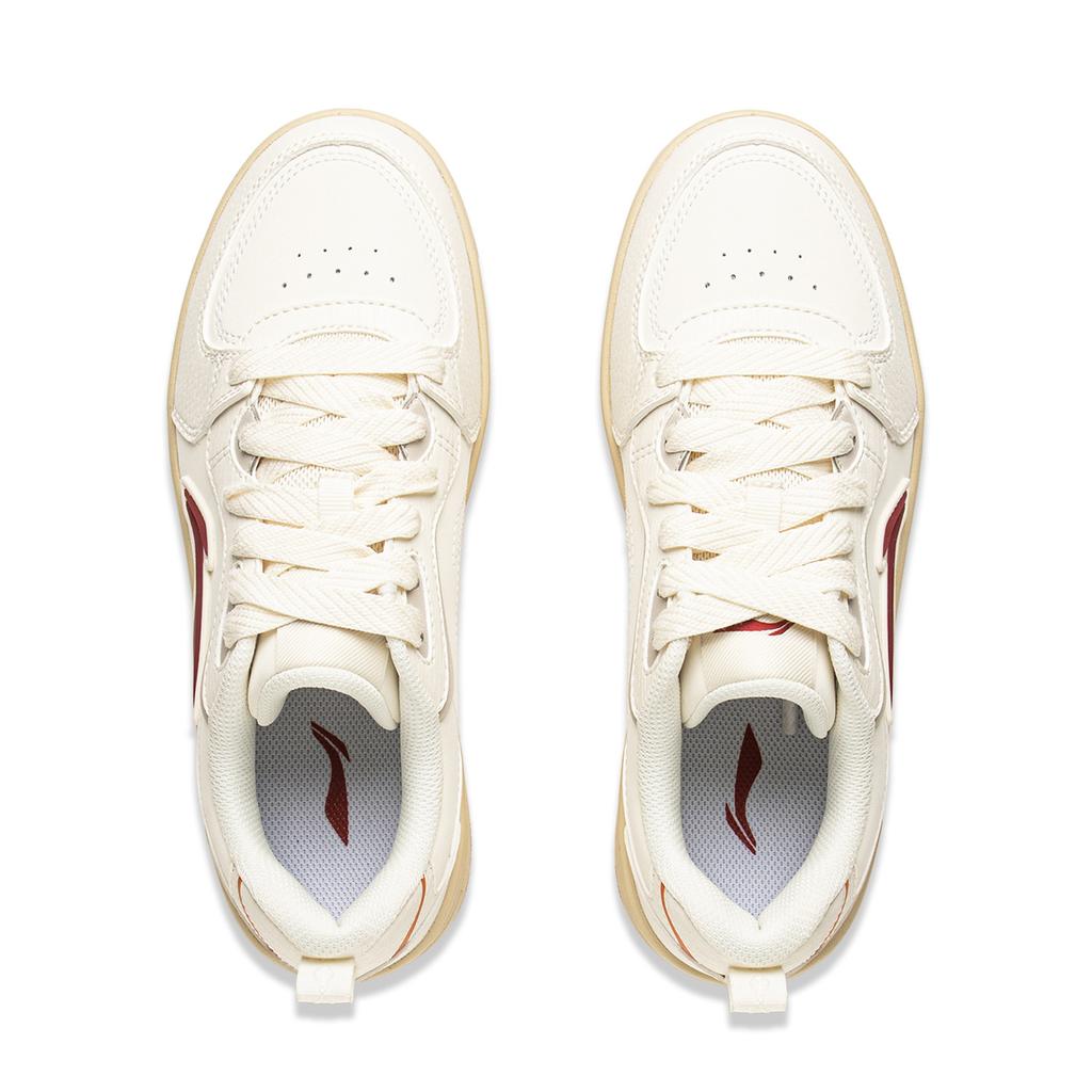 Li Ning Tianji Soft Slip Resistant Cushioning Abrasion Resistant Low top Skateboard Shoes Women's Ecru AGCV342-2