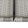 Outdoor PE Rattan Corner Sofa, Garden Wicker Furniture Single Sofa Chair W/ Cushions, Light Grey
