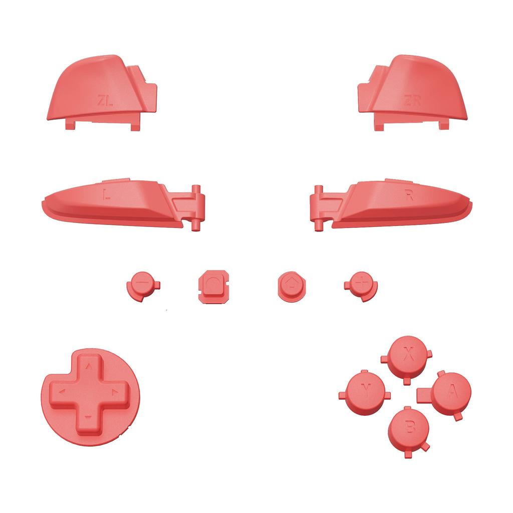 Set completo di pulsanti per eXtremeRate Switch Pro ABXY ZR ZL LR pulsanti per controller Pro Switch controller non incluso controller, D-pad - [Corallo]