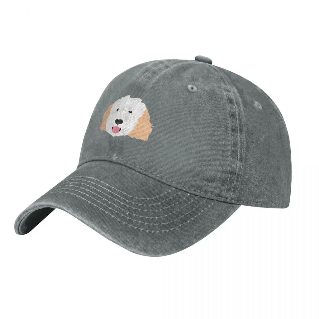 LOVE White Cream Goldendoodle Dog Baseball Cap Luxury Caps Golf Wear Sun Caps Military Cap Unisex Unisex Hats Womens