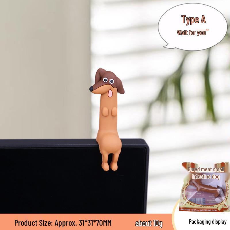 Cured Meat Dog Ornament for Desk - Stress Relief and Emotional Stability As Shown