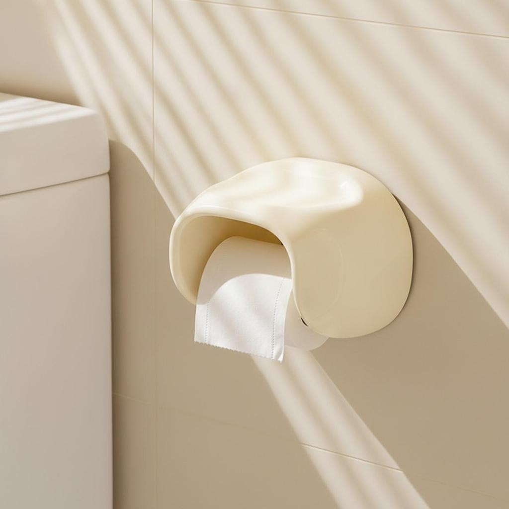 Wall Toilet Paper Dispenser with Shelf Glossy Finish WallMounted Roll Holder