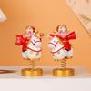Chinese Style God of Wealth Figurine Resin Rocking Horse Ornament  Bookshelf