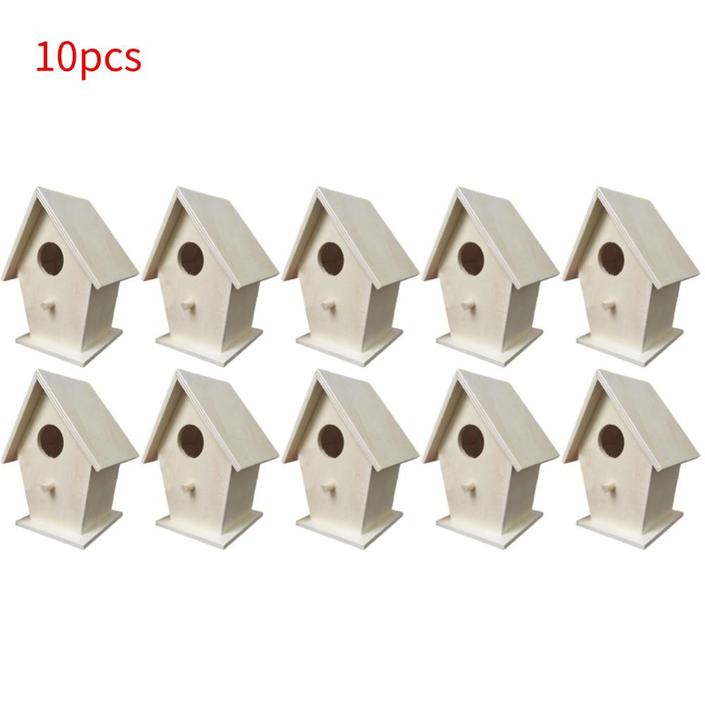 Wooden Mini Bird Cage Outdoor Hanging Birdhouse Box Garden Bird Cage Home Yard Decor Wooden Bird House Box Hummingbird House