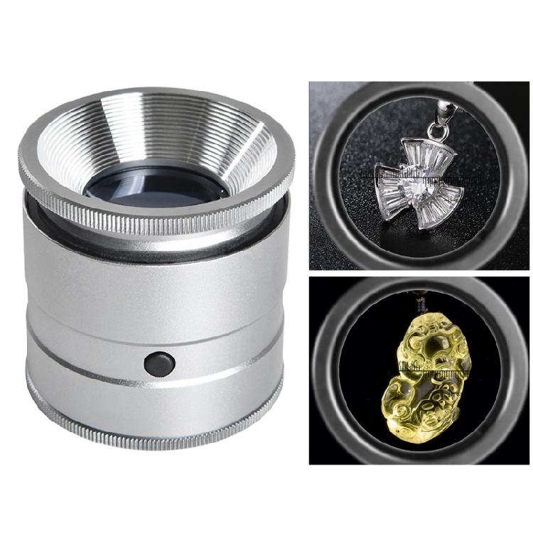 Lupe mit Skala LED-Licht 10X Vergrößerungsglas für Schmuck Briefmarkeninspektion Handheld Vergrößerungslinse Augenlupe