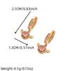 1 Pair Cute Geometric Round Wings Zirconia Dangle Earrings for Women Golden Earring Jewelry Wedding Party Accessories