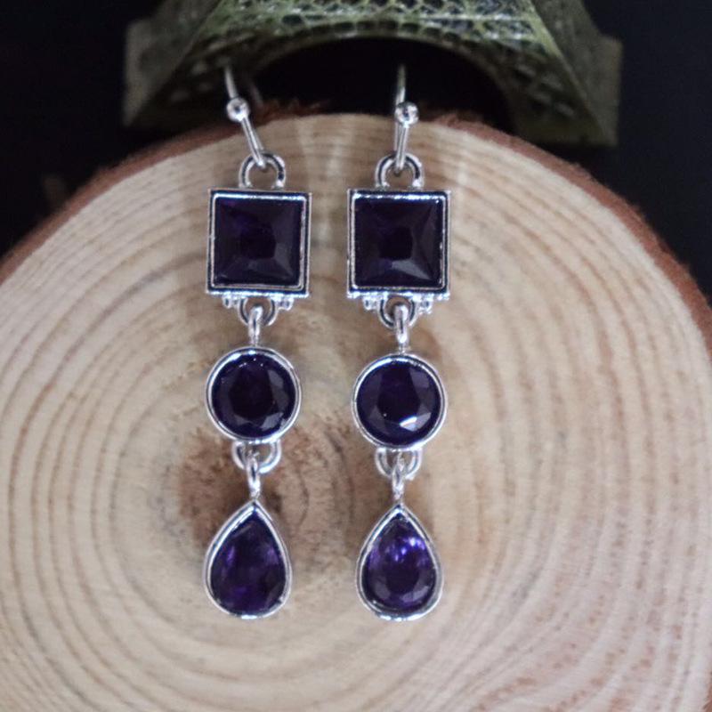 Luxusní Sweet Wedding Ladies Drop Dangle Eardrop Krásné šperky Ametyst Vynikající