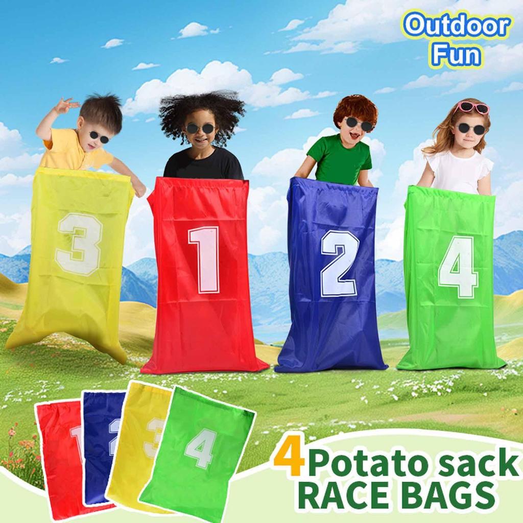 4 Pieces Jumping Bag Potato Sack Game with Handle Kids Balance Training Reusable Suitable for