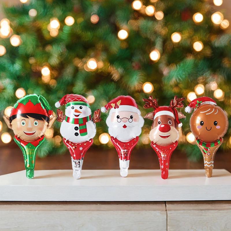 5-20PCS Christmas Decorations Cute Cartoon Handheld Balloon with Bubble Stickers DIY Festival Decorating Balloon Accessories ZYF
