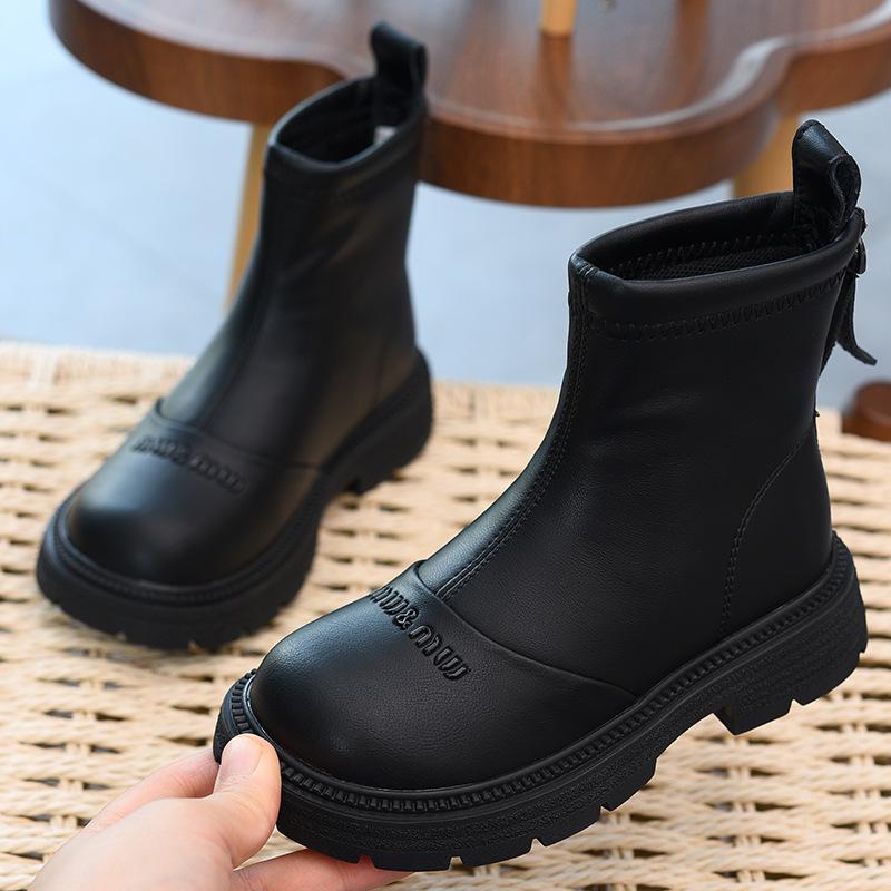 Vattentäta Läder Bomullsstövlar för Flickor - Höst/Vinter 2025 Martin-stil
