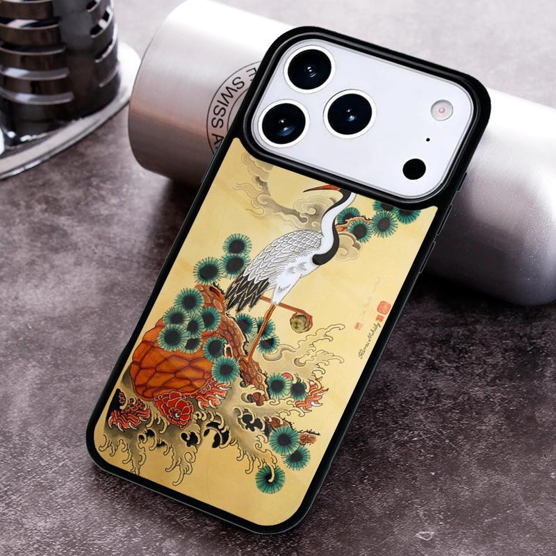 Red-crowned Crane Bird Phone Case for iPhone 17 16 15 Pro Max Air 14 13 12 11 Plus Shockproof Capa Cover