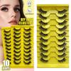 10Pairs Soft Fluffy Half Lashes HandMade Cat Eye Lashes Reusable Faux Cils  Eye Makeup Tools