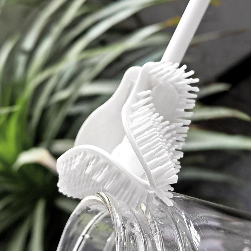 

Силиконовая щетка для бутылок Щетка для чашек Бытовая щетка для чистки бутылок с длинной ручкой Головка щетки Складная многофункциональная чистящая щетка без мертвых зон