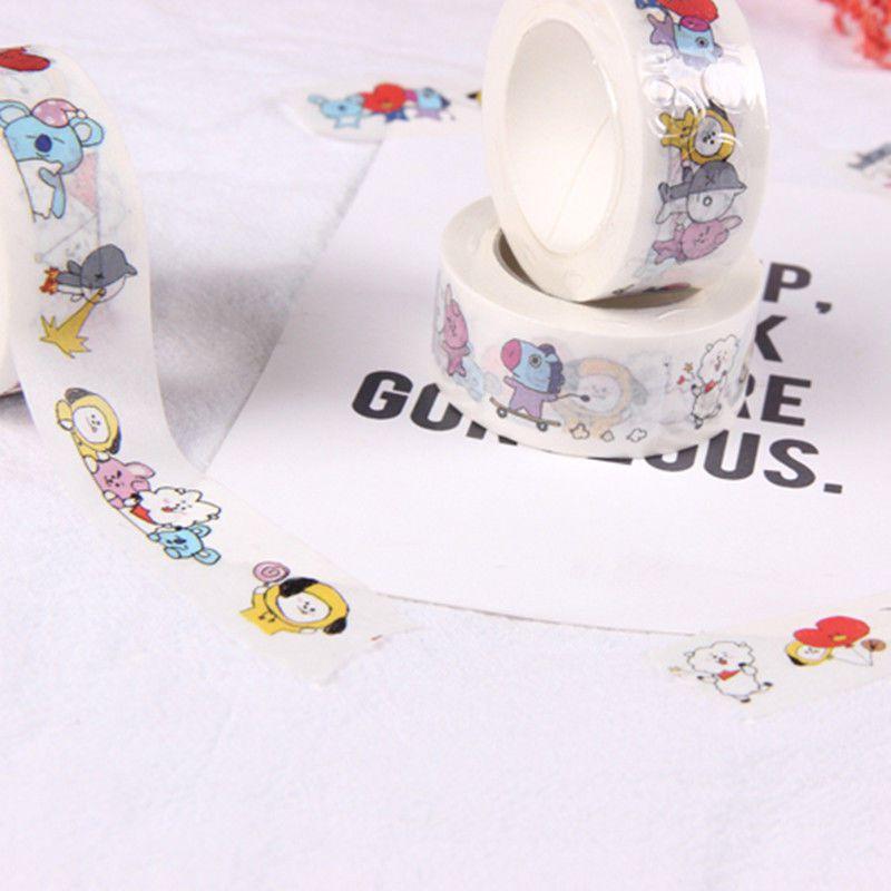 Washi tape Kpop Bts Paper maksing Cute Diy scrapbook stickers Rj Tata Cooky