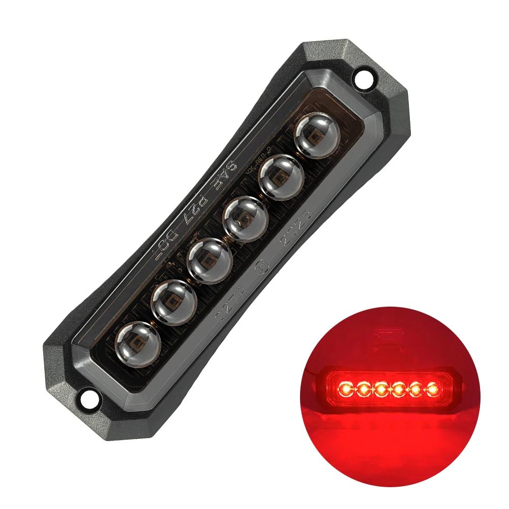 12v/24v Trailer Truck Side Marker Lights 2/4/6 LED Truck Grill Lights Position Lights Sealed Smoked Red LED Lights For Trucks