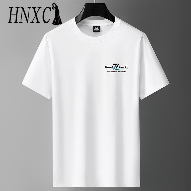 HNXC Puuvillane lühikeste varrukatega T-särk Meeste moodne vaba poolvarrukatega särk trükitud kaastundesärk