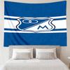Blue And White Crest Pattern Printed Tapestry, for Bedroom,Livingroom, dormitory, Large Wall Decor, Fabric Decor Fan Birthday Gifts