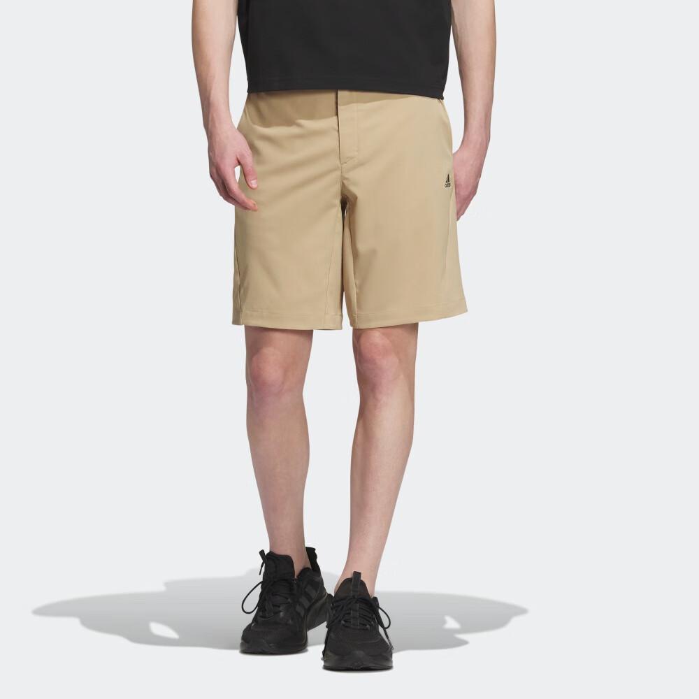 Adidas Solid Color Logo Outdoor Sports Casual Straight Leg Shorts Men Shorts Light-Khaki IU1276