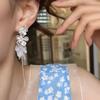 French Style Tassel Flower Earrings For Women Elegant Exaggerated Ribbon Drop Dangle Earrings Fashion Party Ear Jewelry Gifts