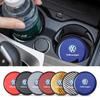 HAT1 2PCS PU Car Water Cup Pad Coaster Rubber Mat Bottle Holder for Volkswagen Golf 4 mk5 Passat b8 b5 VW Sharan Polo 6R Tiguan Rline
