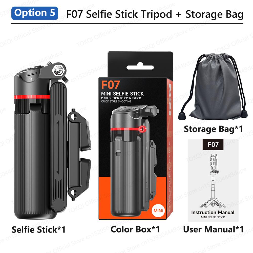 TOKQI F07 Mini Portable Selfie Stick One-Touch Pop-Up Tripod Cellphone Holde for Moible Phone Shoot with Zoom Bluetooth Remote 7