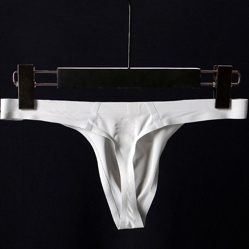 1Pc Thong Seamless Men Sexy G-strings Ultra-thin Briefs Underwear Ice Silk