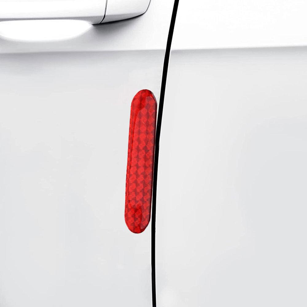 2PCS Reflective Safety Warning Strip Tape Car Door Bumper Reflector Stickers Red