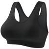 Schwarzer High Impact Racerback Sport-BH mit atmungsaktivem Mesh-Futter für Laufen, Fitnessstudio und Training