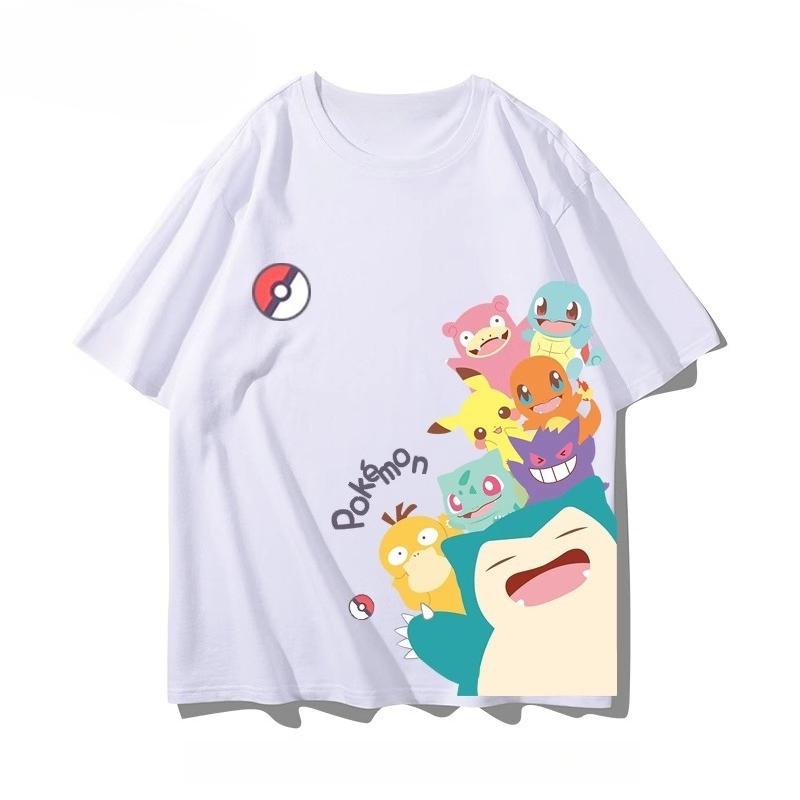 Pokémon Anime Q Edition Printed T-Shirt 2025 Summer Men's and Women's Plus Size Harajuku Trend Loose Casual Short Sleeve Top