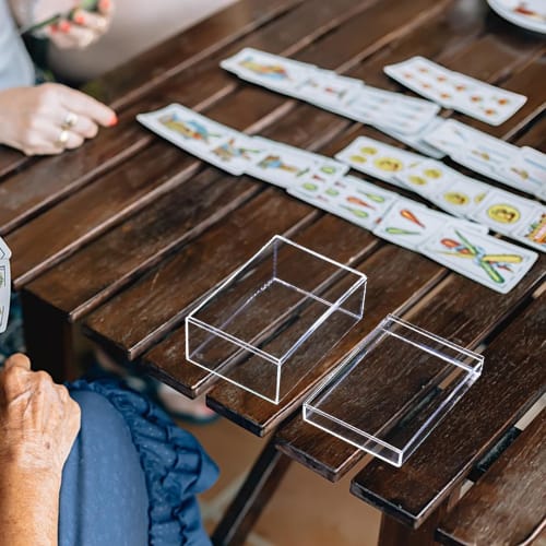 Playing Card Storage Box, Rectangular Display Case for Decks, Playing Card Holder Box for Trading Cards and Gaming Cards