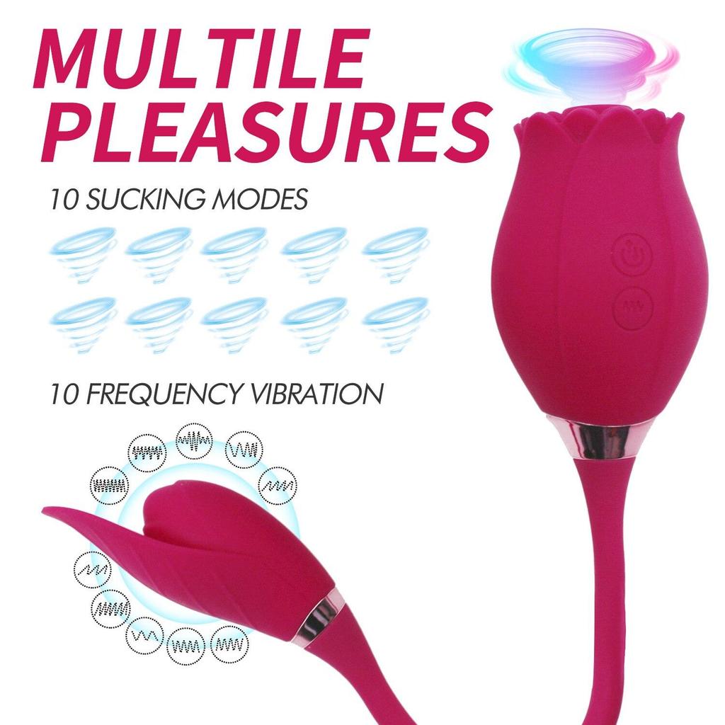Rose Sucking Vibrator Licking Tongue Clit Sucker Nipple Blowjob Clitoris Stimulation Female Masturbation Sex Toys for Women