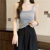 Korean Style Cotton Sling Vest with Built-In Bra - Backless Tube Top