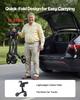 Rollator Walker with Seat for Seniors, Foldable Lightweight Rolling Walker, Carbon Fiber Mobility Walking Aid with 8" Solid PVC Wheels and Adjustable