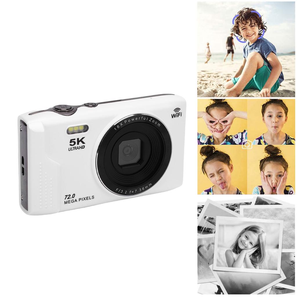 5K Digital Camera 72MP 2.8 Inch   HD Screen 16x Digital Zoom Auto   WiFi Digital Camera with Built in Flash for Travel Photography