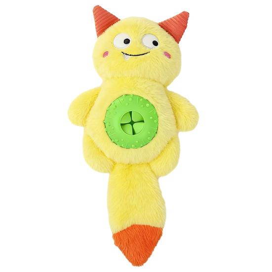 

Интерактивная Плюшевая Собачья Игрушка Мягкая Пищащая Игрушка-Развивашка для Щенков Головоломка-Дозатор Лакомств для Больших Средних Маленьких Собак жёлтый