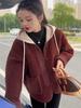 Women's Hooded Lamb Wool Coat 2024 - Casual Loose Fleece for Autumn and Winter