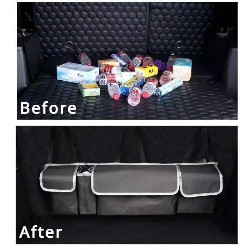 Waterproof Collapsible Auto Trunk Organizer Large Adjustable Oxford Car Seat Back Organizers Car Interior Accessories