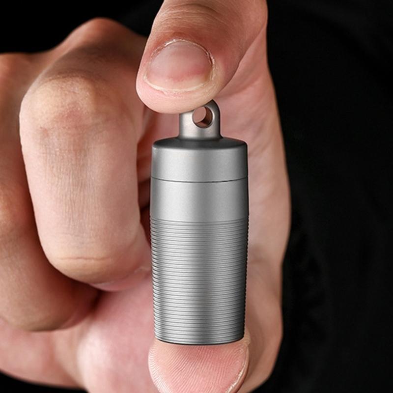 Pillenbox Behälter Camping Medikamenten Etui mit Halsketten Schlüsselanhängern Reise für Outdoor Abenteuer