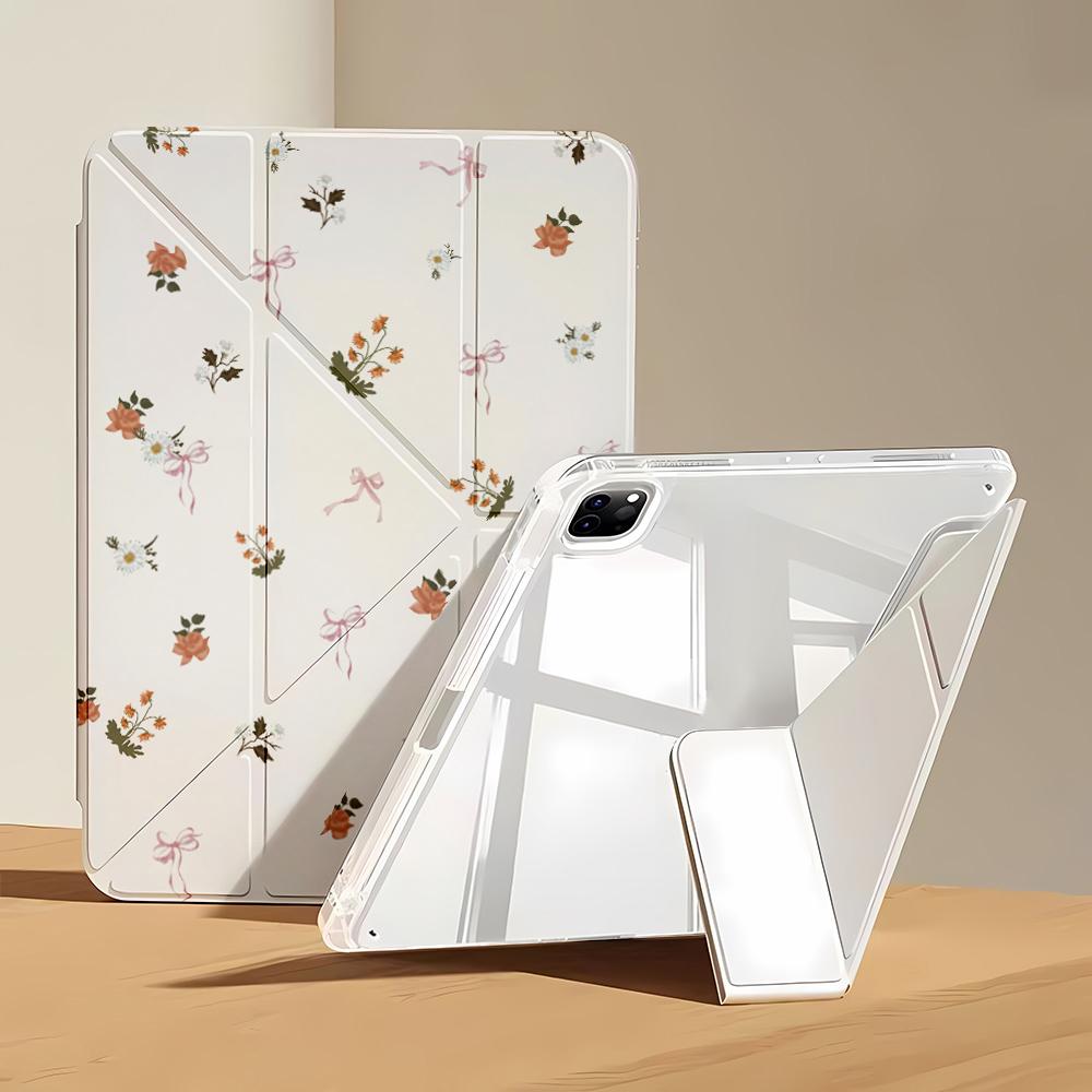 Floral Print Cartoon Case For iPad 11 10.9in 7th 8th 9th Gen 10.2 Case for iPad A16 11th Air 13 4 5 Pro 11 Case Y Fold