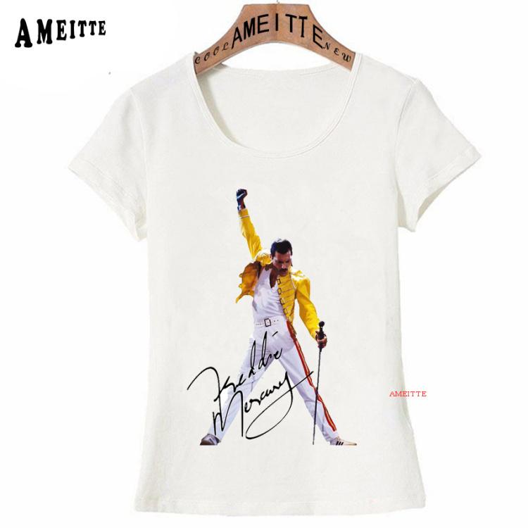 Freddie Mercury The Queen Band T-skjorte Dame Hip Hop Retro Rock Hipster T-skjorte Vintage