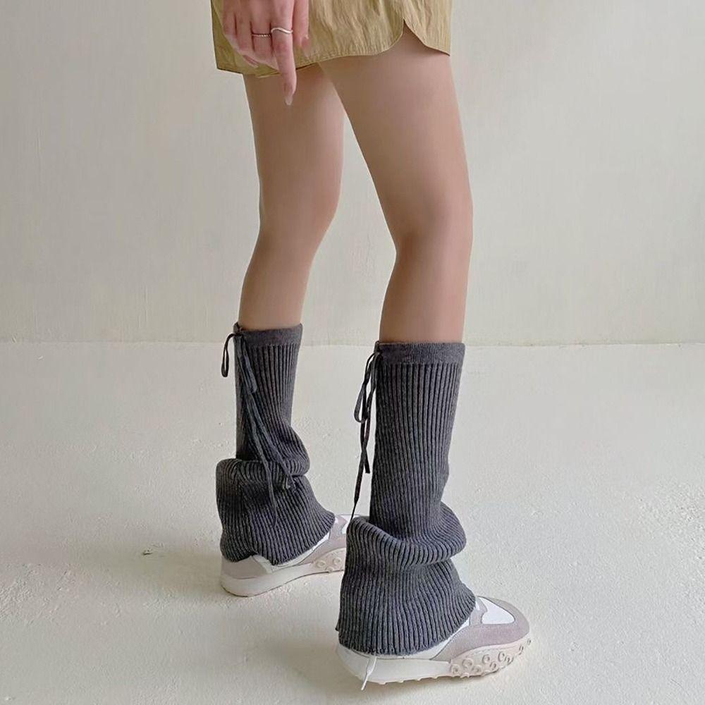 Solid Color Leg Covers Warm Knitted Socks Fashion Foot Cover